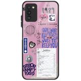 WANNA PROTECT Samsung Galaxy A02S ile Uyumlu Kamera Korumalı Taylor Swift Sticker Desenli Glossy Telefon Kılıfı, Pembe taylorswift_691