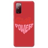 WANNA PROTECT Samsung Galaxy A02S ile Uyumlu Kırmızı, Kalp Girl Power Desenli, İçi Kadife Silikon Telefon Kılıfı kalpgirlpower_220