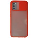 WANNA PROTECT Samsung Galaxy A02s ile Uyumlu Kırmızı Kamera Korumalı Sürgülü Silikon Kılıf slidercase_180