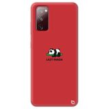 WANNA PROTECT Samsung Galaxy A02s ile Uyumlu Kırmızı Premium İçi Kadife Panda Desenli Silikon Telefon Kılıfı panda2_220