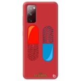 WANNA PROTECT Samsung Galaxy A02S ile Uyumlu Kırmızı Premium İçi Kadife The Matrix Pill Desenli Silikon Telefon Kılıfı