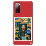 WANNA PROTECT Samsung Galaxy A02s ile Uyumlu Kırmızı Premium İçi Kadife Van Gogh Desenli Silikon Telefon Kılıfı