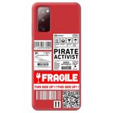 WANNA PROTECT Samsung Galaxy A02s ile Uyumlu Kırmızı Premium Silikon Telefon Kılıfı, Fragile Desenli, İçi Kadife fragile_220