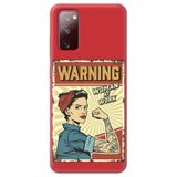 WANNA PROTECT Samsung Galaxy A02S ile Uyumlu Kırmızı, Silikon, Girl Power Desenli Telefon Kılıfı warninggirlpower_220