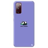 WANNA PROTECT Samsung Galaxy A02s ile Uyumlu Lila Panda Desenli Premium Silikon Telefon Kılıfı, İç Kadife panda2_220