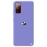 WANNA PROTECT Samsung Galaxy A02s ile Uyumlu Lila Premium Silikon Telefon Kılıfı, İçi Kadife, Panda Desenli panda1_220
