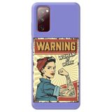 WANNA PROTECT Samsung Galaxy A02S ile Uyumlu Lila Silikon Telefon Kılıfı, Warning Girl Power Desenli, İçi Kadife warninggirlpower_220