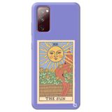 WANNA PROTECT Samsung Galaxy A02s ile Uyumlu Lila, Tarot Sun Desenli, Premium İçi Kadife Silikon Telefon Kılıfı