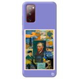 WANNA PROTECT Samsung Galaxy A02s ile Uyumlu Lila, Van Gogh Desenli, Premium İçi Kadife Silikon Telefon Kılıfı