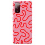 WANNA PROTECT Samsung Galaxy A02S ile Uyumlu Pembe Abstract Desenli Silikon Telefon Kılıfı, İçi Kadife lansmankilif_220