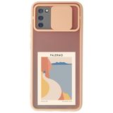 WANNA PROTECT Samsung Galaxy A02s ile Uyumlu Pembe Kamera Korumalı Sürgülü Palermo Baskılı Silikon Kılıf