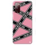 WANNA PROTECT Samsung Galaxy A02s ile Uyumlu Pembe Premium Silikon Telefon Kılıfı, Dont Care Desenli, İçi Kadife