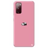 WANNA PROTECT Samsung Galaxy A02s ile Uyumlu Pembe Premium Silikon Telefon Kılıfı, İçi Kadife, Panda Desenli panda1_220
