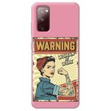 WANNA PROTECT Samsung Galaxy A02S ile Uyumlu Pembe Silikon Kılıf, Girl Power Desenli, İç Kadife warninggirlpower_220