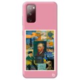 WANNA PROTECT Samsung Galaxy A02s ile Uyumlu Pembe, Van Gogh Desenli, Premium Kadife İç Silikon Telefon Kılıfı