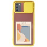 WANNA PROTECT Samsung Galaxy A02s ile Uyumlu Sarı Kamera Korumalı Sürgülü Palermo Baskılı Silikon Kılıf