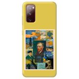 WANNA PROTECT Samsung Galaxy A02s ile Uyumlu Sarı Premium İçi Kadife Van Gogh Desenli Silikon Telefon Kılıfı