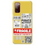 WANNA PROTECT Samsung Galaxy A02s ile Uyumlu Sarı Premium Silikon Telefon Kılıfı, Fragile Desenli, İçi Kadife fragile_220