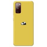 WANNA PROTECT Samsung Galaxy A02s ile Uyumlu Sarı Premium Silikon Telefon Kılıfı, İçi Kadife, Panda Desenli panda1_220