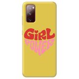WANNA PROTECT Samsung Galaxy A02S ile Uyumlu Sarı Silikon Telefon Kılıfı, İçi Kadife, Kalp Girl Power Desenli kalpgirlpower_220