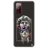 WANNA PROTECT Samsung Galaxy A02s ile Uyumlu Siyah Premium İçi Kadife David Desenli Silikon Telefon Kılıfı