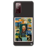 WANNA PROTECT Samsung Galaxy A02s ile Uyumlu Siyah Premium İçi Kadife Van Gogh Desenli Silikon Telefon Kılıfı