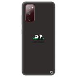 WANNA PROTECT Samsung Galaxy A02s ile Uyumlu Siyah Premium Kadife İç Panda Desenli Silikon Telefon Kılıfı panda2_220