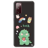 WANNA PROTECT Samsung Galaxy A02s ile Uyumlu Siyah Silikon Telefon Kılıfı, Dinozor Desenli, Premium İçi Kadife
