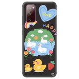 WANNA PROTECT Samsung Galaxy A02s ile Uyumlu Siyah Silikon Telefon Kılıfı, Happy Duck Desenli, Premium İçi Kadife