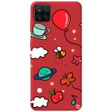 WANNA PROTECT Samsung Galaxy A12 ile Uyumlu Kırmızı Renkli Arı Balon Içi Kadife Desenli Silikon Telefon Kılıfı aribalonn_190
