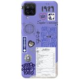 WANNA PROTECT Samsung Galaxy A12 ile Uyumlu Lila, İçi Kadife, Taylor Swift Sticker Desenli Silikon Telefon Kılıfı taylor_190