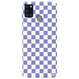 WANNA PROTECT Samsung Galaxy A21s ile Uyumlu Lila Dama Desenli Premium Silikon Telefon Kılıfı, İç Kadifeli dama_177