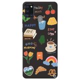 WANNA PROTECT Samsung Galaxy A21s ile Uyumlu Siyah Silikon Telefon Kılıfı, Sticker İçi Kadife Desenli Stickerr_177