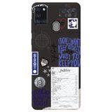 WANNA PROTECT Samsung Galaxy A21S ile Uyumlu Siyah Taylor Swift Sticker Desenli İç Kadife Silikon Telefon Kılıfı