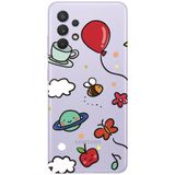 WANNA PROTECT Samsung Galaxy A32 ile Uyumlu Arı Balon Tasarımlı Desenli Şeffaf Silikon Telefon Kılıfı