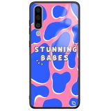 WANNA PROTECT Samsung Galaxy A50 ile Uyumlu Babes Premium Desenli Glossy Telefon Kılıfı, Mavi-Pembe