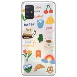 WANNA PROTECT Samsung Galaxy A51 ile Uyumlu Sticker Tasarımlı Şeffaf Silikon Telefon Kılıfı Stickerr_179