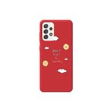 WANNA PROTECT Samsung Galaxy A52 ile Uyumlu Kırmızı Renk, Don't Forget To Smile Desenli, İçi Kadife Silikon Telefon Kılıfı GulumsemeyiUnutma_059