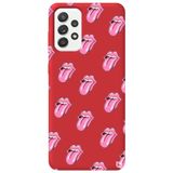 WANNA PROTECT Samsung Galaxy A52 ile Uyumlu Kırmızı Renkli Lips Dudak Desenli Silikon Telefon Kılıfı lips2_181