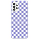 WANNA PROTECT Samsung Galaxy A52 ile Uyumlu Lila Dama Desenli Premium Silikon Telefon Kılıfı, Kadifeli İç dama_181