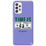 WANNA PROTECT Samsung Galaxy A52 ile Uyumlu Lila Premium Silikon Telefon Kılıfı, Money Desenli, İçi Kadife money_181