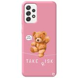 WANNA PROTECT Samsung Galaxy A52 ile Uyumlu Pembe Renkli, Ayıcık Desenli, Premium Silikon Telefon Kılıfı ayicik3_181