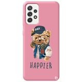 WANNA PROTECT Samsung Galaxy A52 ile Uyumlu Pembe Renkli, Ayıcık Desenli Premium Silikon Telefon Kılıfı ayicik4_181