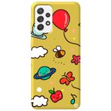 WANNA PROTECT Samsung Galaxy A52 ile Uyumlu Sarı Renkli Arı Balon Desenli Silikon Telefon Kılıfı aribalonn_181