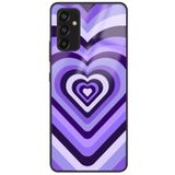 WANNA PROTECT Samsung Galaxy A54 ile Uyumlu Kamera Korumalı, Lila Kalpler Desenli, Glossy Telefon Kılıfı glossy_119