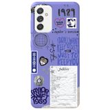 WANNA PROTECT Samsung Galaxy A54 ile Uyumlu Lila, İçi Kadife, Taylor Swift Sticker Desenli Silikon Telefon Kılıfı taylor_237