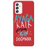 WANNA PROTECT Samsung Galaxy A55 ile Uyumlu Kırmızı, İçi Kadife, Girl Power Desenli Silikon Telefon Kılıfı ayagakalk_249