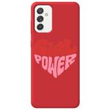 WANNA PROTECT Samsung Galaxy A55 ile Uyumlu Kırmızı, İçi Kadife, Kalp Girl Power Desenli Silikon Telefon Kılıfı kalpgirlpower_249