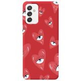 WANNA PROTECT Samsung Galaxy A55 ile Uyumlu Kırmızı, Kalpgöz Girl Power Desenli, İçi Kadife Silikon Telefon Kılıfı kalpgöz249
