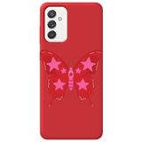 WANNA PROTECT Samsung Galaxy A55 ile Uyumlu Kırmızı, Kelebek Girl Power Desenli, İçi Kadife Silikon Telefon Kılıfı kelebekgirlpower_249